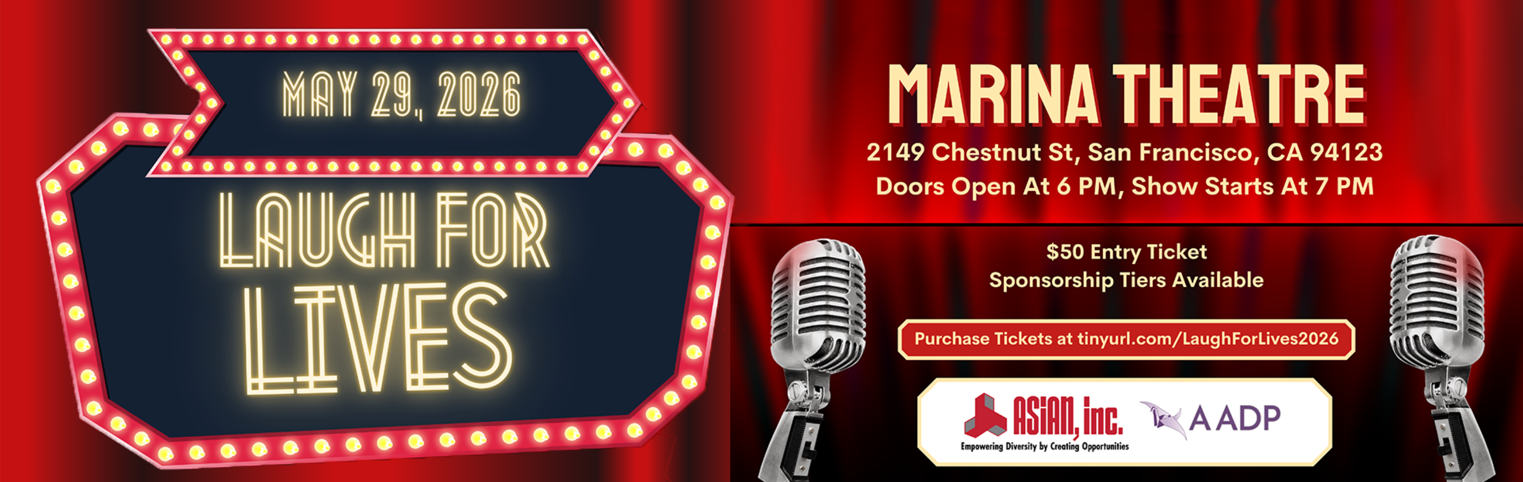 laugh for lives banner