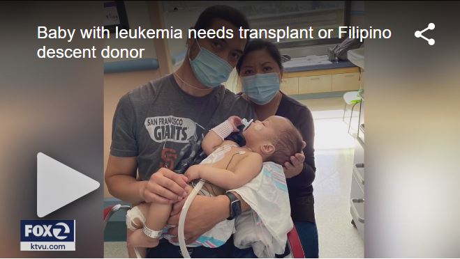 Baby with leukemia needs transplant or Filipino descent donor